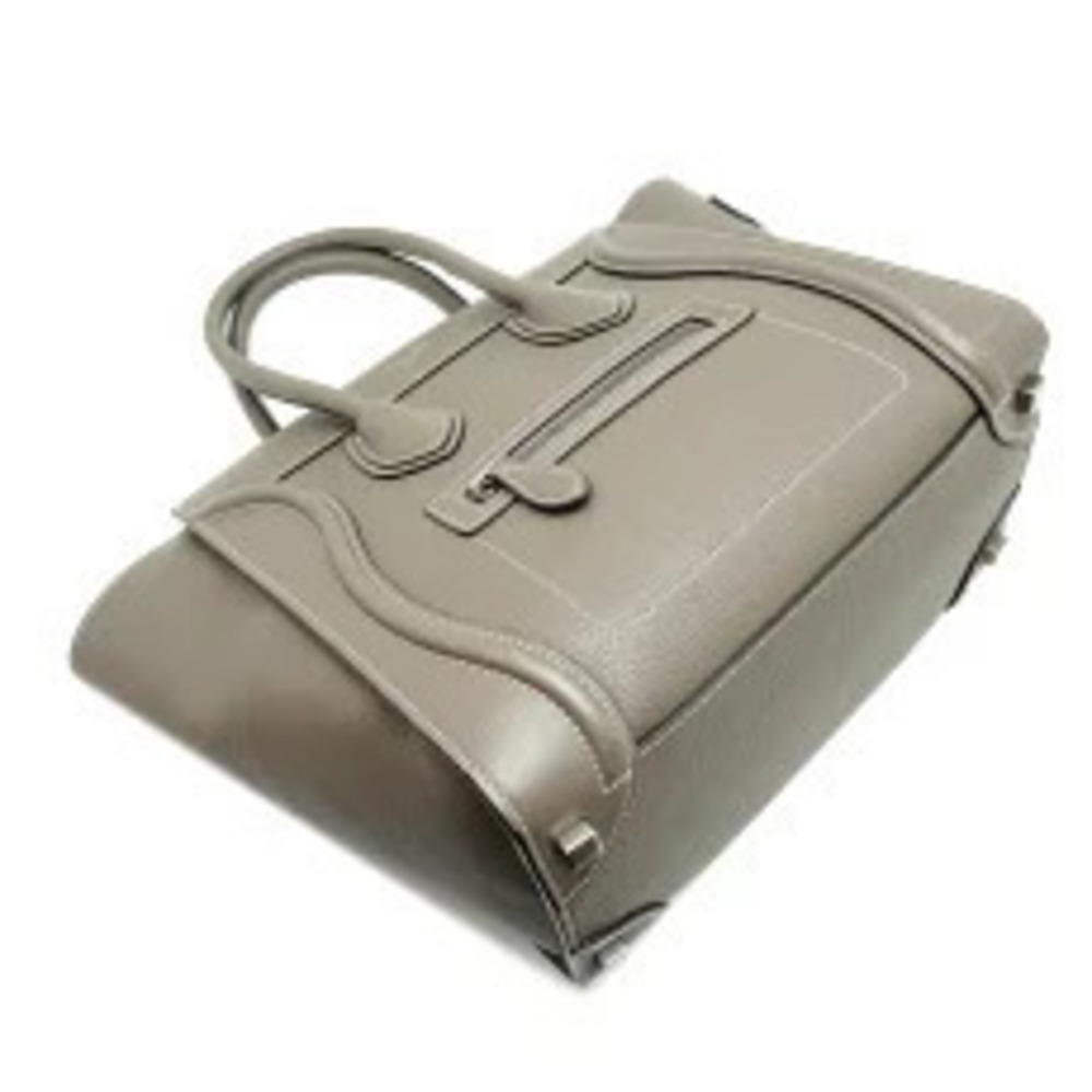 Celine Luggage Shopper Handbag Leather Greige Gray - Picture 3 of 9